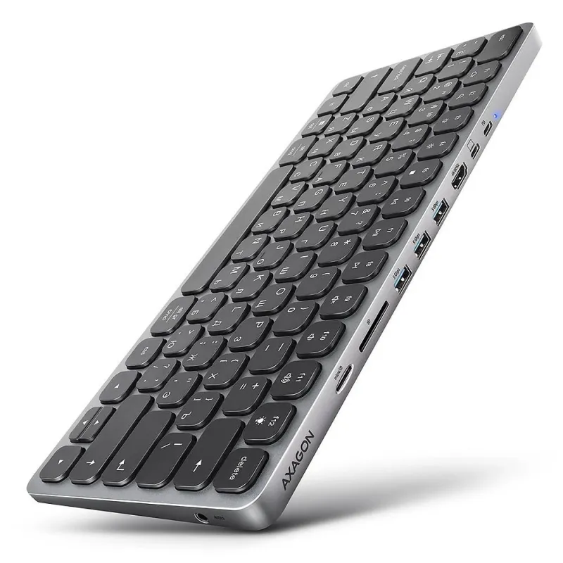 Keyboard + i-o hub 9in1-0.6m hmc-kb-crl axagon