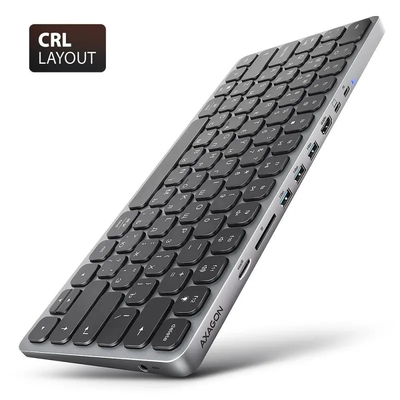 Keyboard + i-o hub 9in1-0.6m hmc-kb-crl axagon