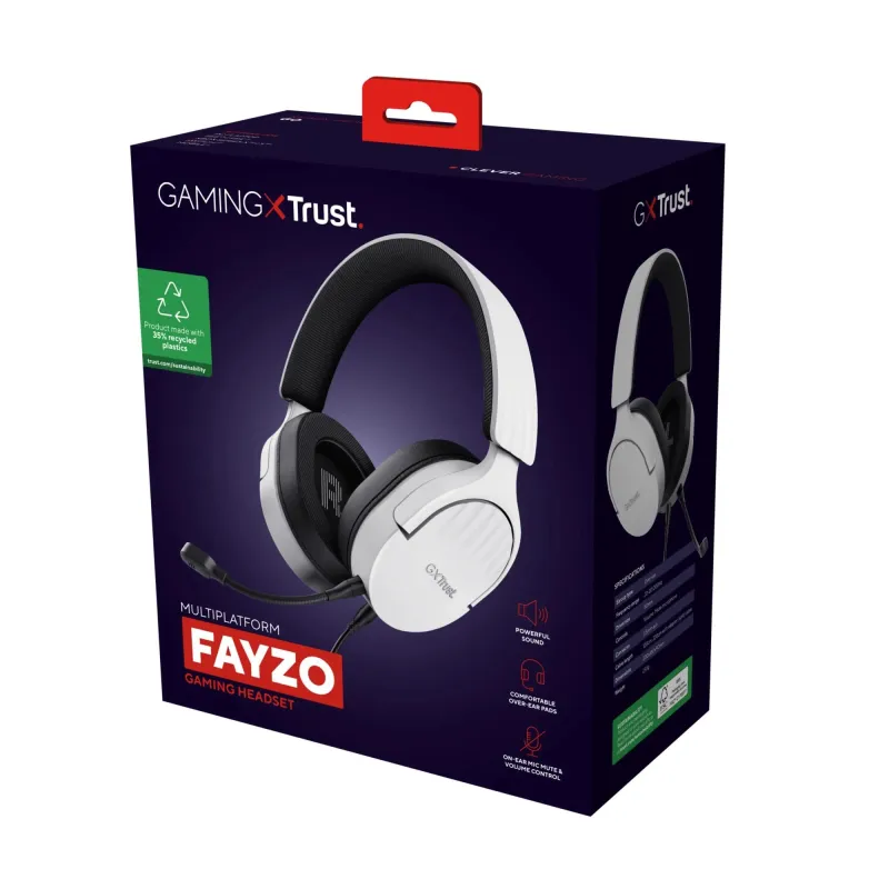 Headset gxt489w fayzo-wht 25210 trust