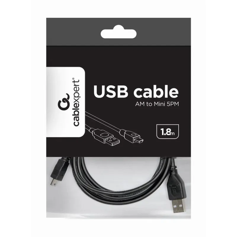 Cable usb2 am-mini 1.8m black-ccp-usb2-am5p-6 gembird