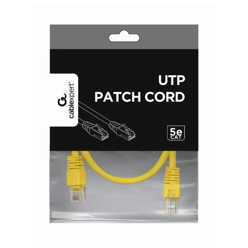 Patch cable cat5e utp 0.25m-yellow pp12-0.25m-y gembird