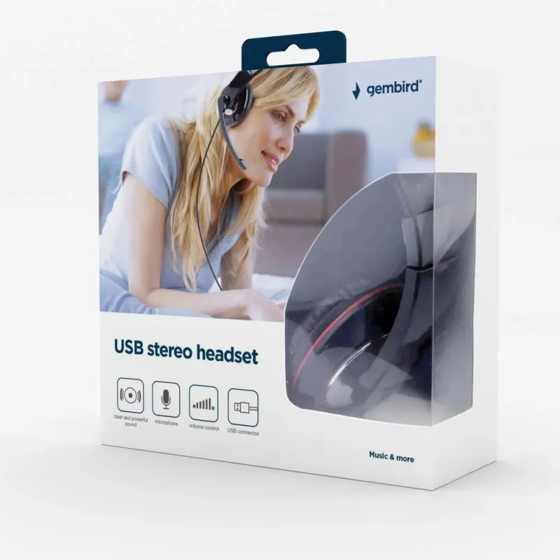 Headset stereo usb black-mhs-u-001 gembird