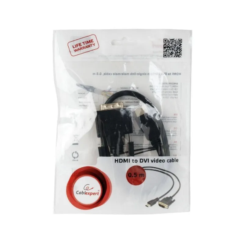 Cable hdmi to dvi 0.5m-cc-hdmi-dvi-0.5m gembird