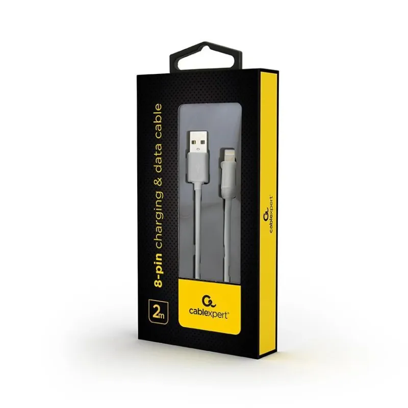 Cable lightning to usb2 2m-wht cc-usb2-amlm-2m-w gembird