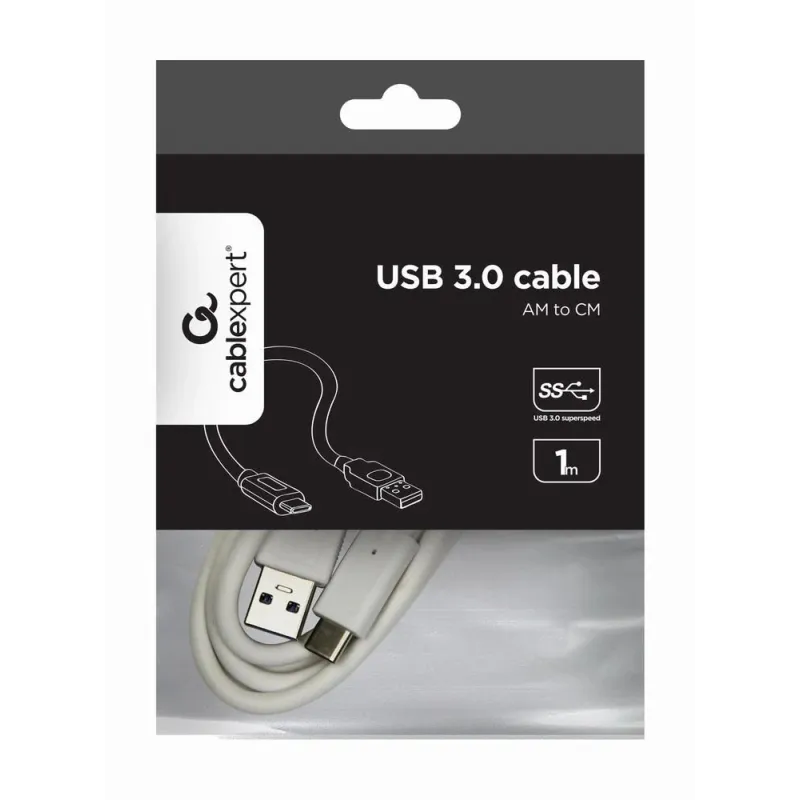 Cable usb-c to usb3 1m white-ccp-usb3-amcm-1m-w gembird