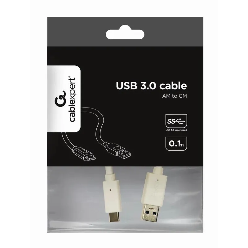 Cable usb-c to usb3 0.1m white-ccp-usb3-amcm-w-0.1m gembird