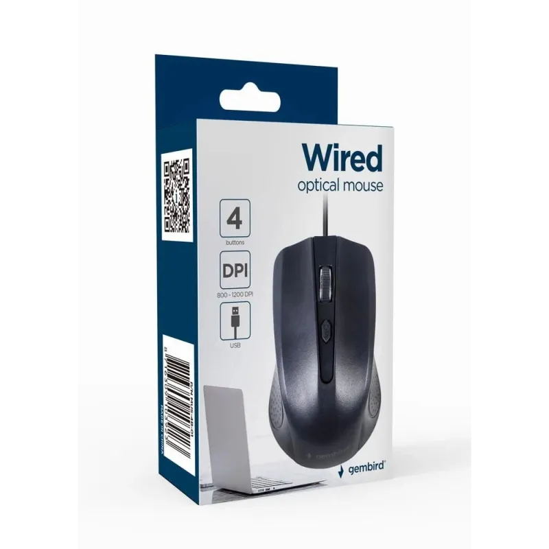 Mouse usb optical-black mus-4b-01 gembird