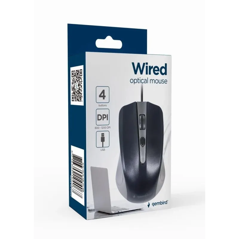 Mouse usb optical grey-black-mus-4b-01-gb gembird