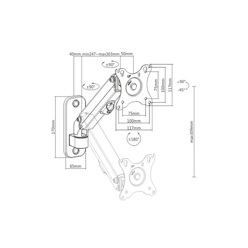 Display acc mounting arm 27-ma-wa1-01 gembird