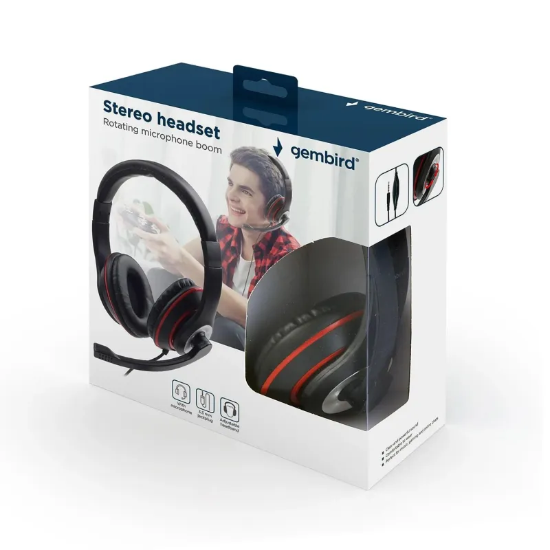 Headset stereo black-mhs-03-bkrd gembird
