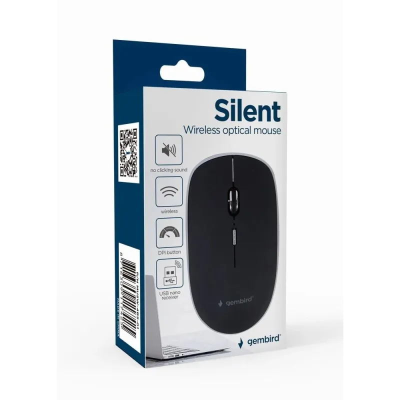 Mouse usb optical wrl black-silent musw-4bs-01 gembird