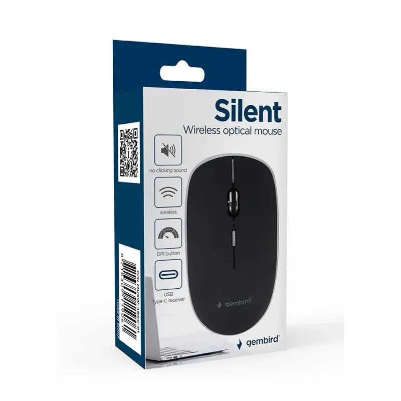 Mouse usb-c optical wrl black-silent musw-4bsc-01 gembird