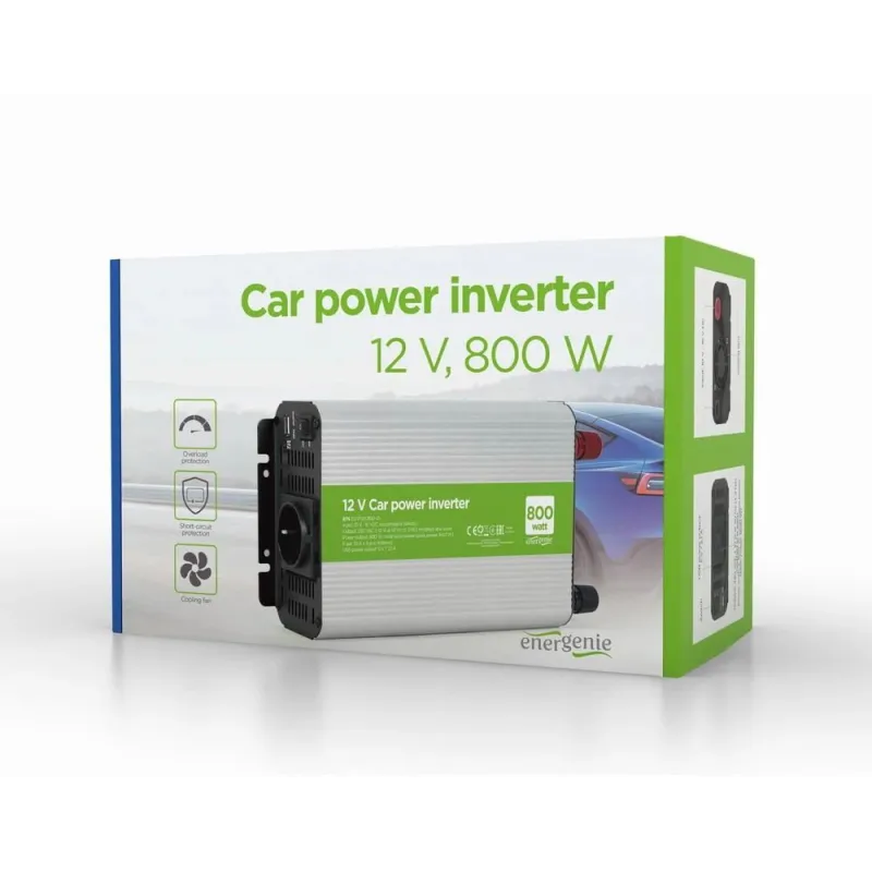EnerGenie - 12 V Car power inverter, 800 W - EG-PWC800-01