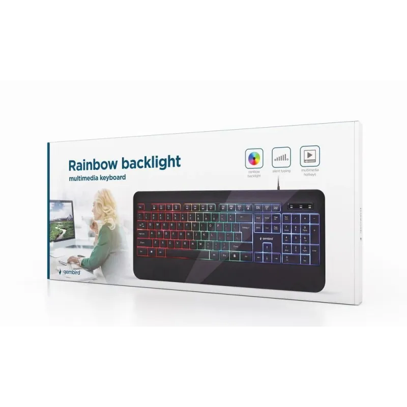 Keyboard multimedia usb eng-black kb-uml-03 gembird