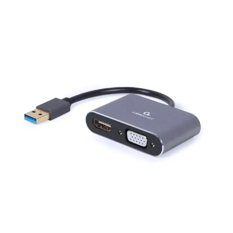 Cablexpert - USB display adapter - A-USB3-HDMIVGA-01 - USB 3.0 Type-A - 0.15 m