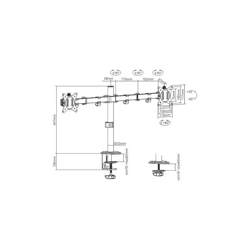 Display acc mounting arm-17-32 ma-d2-01 gembird