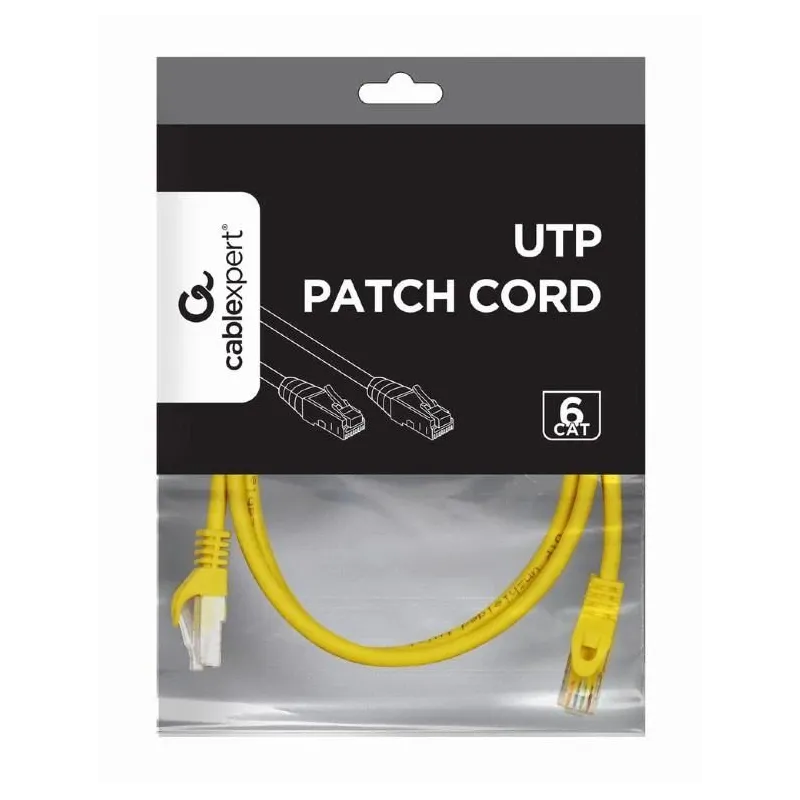 Patch cable cat6 utp 1.5m-yellow pp6u-1.5m-y gembird