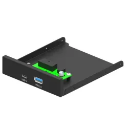 Case acc front 3.5 panel-usb 2p fdi3-u3c-01 gembrid