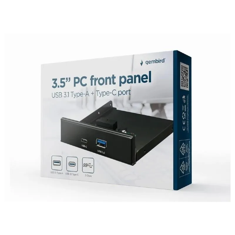Case acc front 3.5 panel-usb 2p fdi3-u3c-01 gembrid
