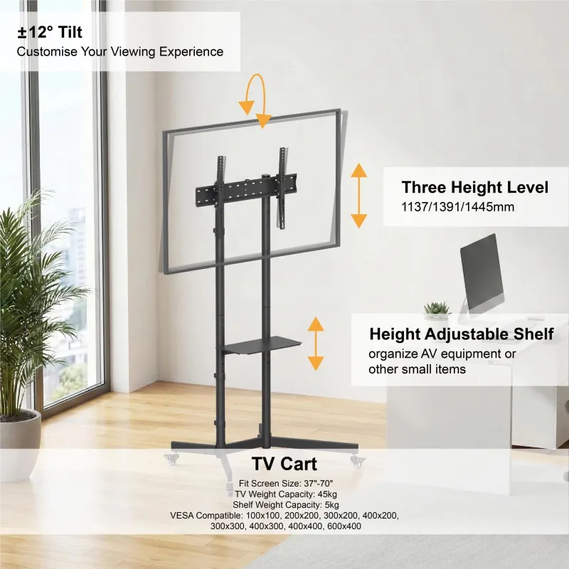 Tv set acc floor stand 37-70-tvs-70t-01 gembird