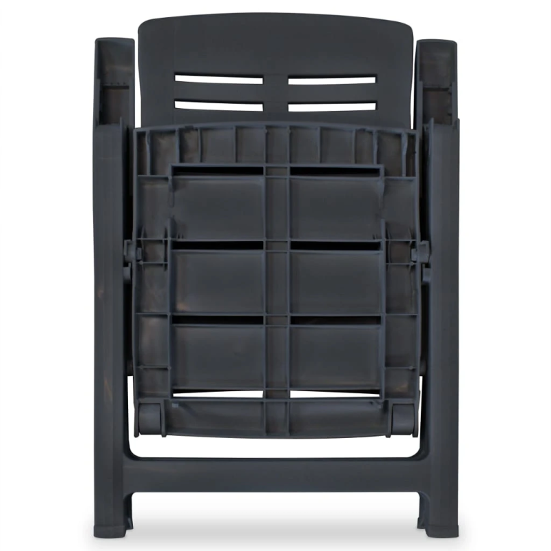 vidaXL atgāžami dārza krēsli, 4 gab., plastmasa, antracītpelēki