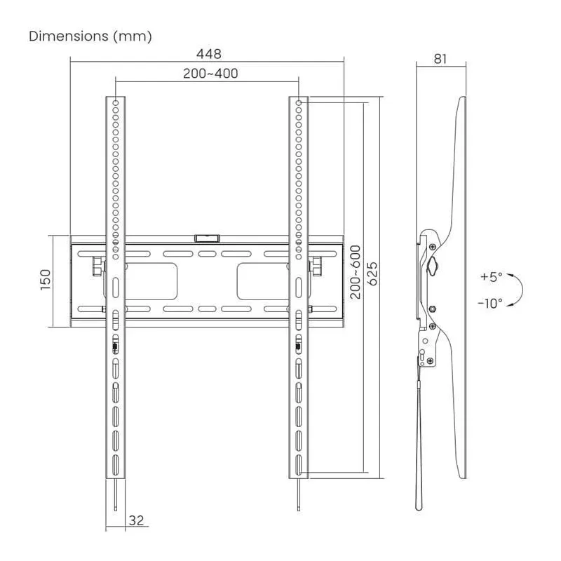 Tv set acc wall mount 37-75-wm-75t-04 gembird