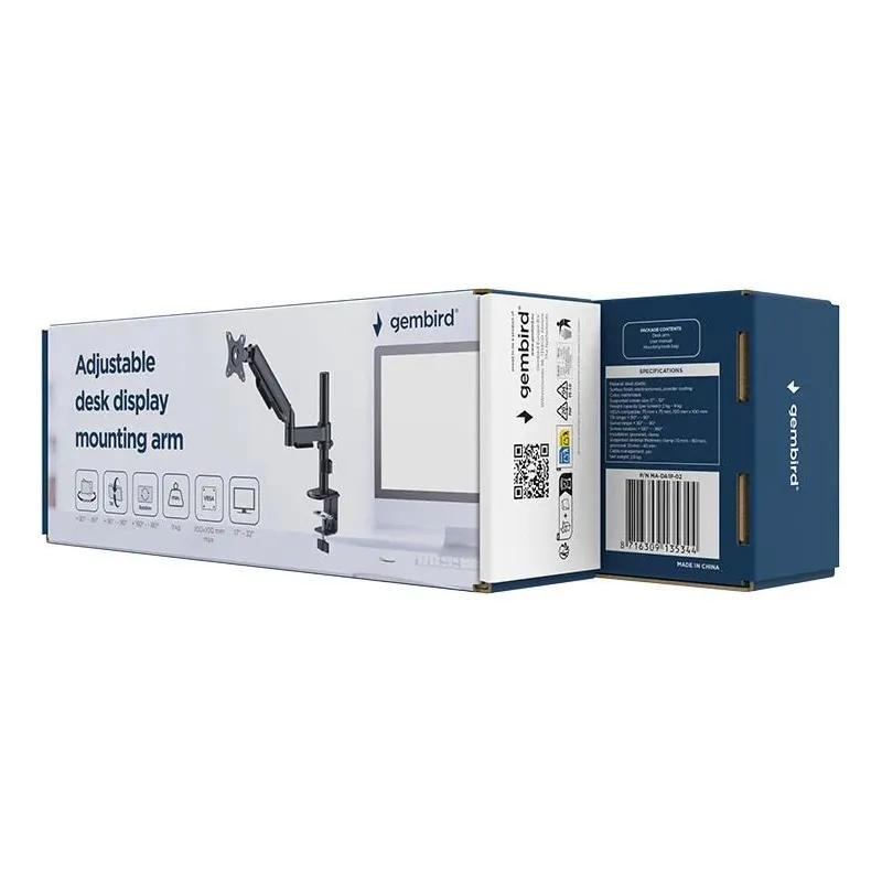 Display acc mounting arm-17-32 ma-da1p-02 gembird