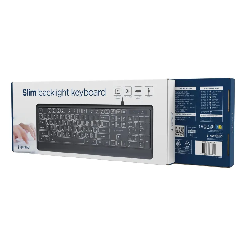 Keyboard multimedia usb cyrill-black kb-uml-04-cyrl gembird