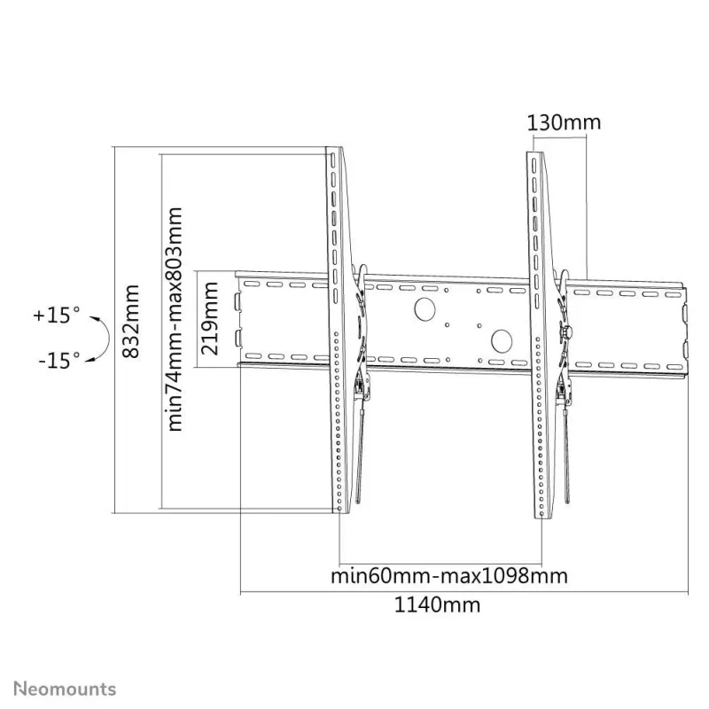 Tv set acc wall mount black-60-100 lfd-w2000 neomounts
