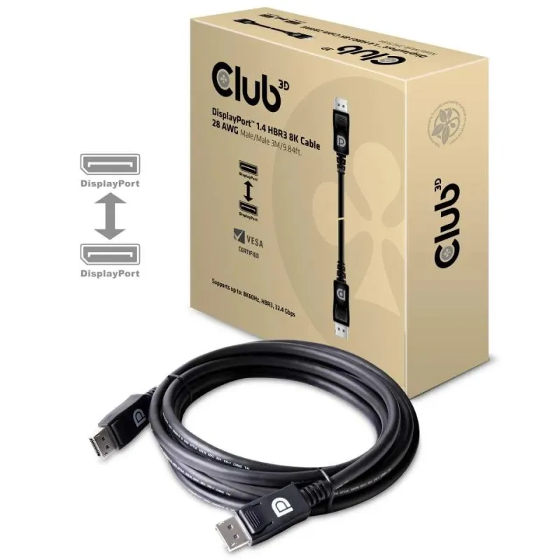 Cable dp to dp 3m-m-m cac-1060 club3d