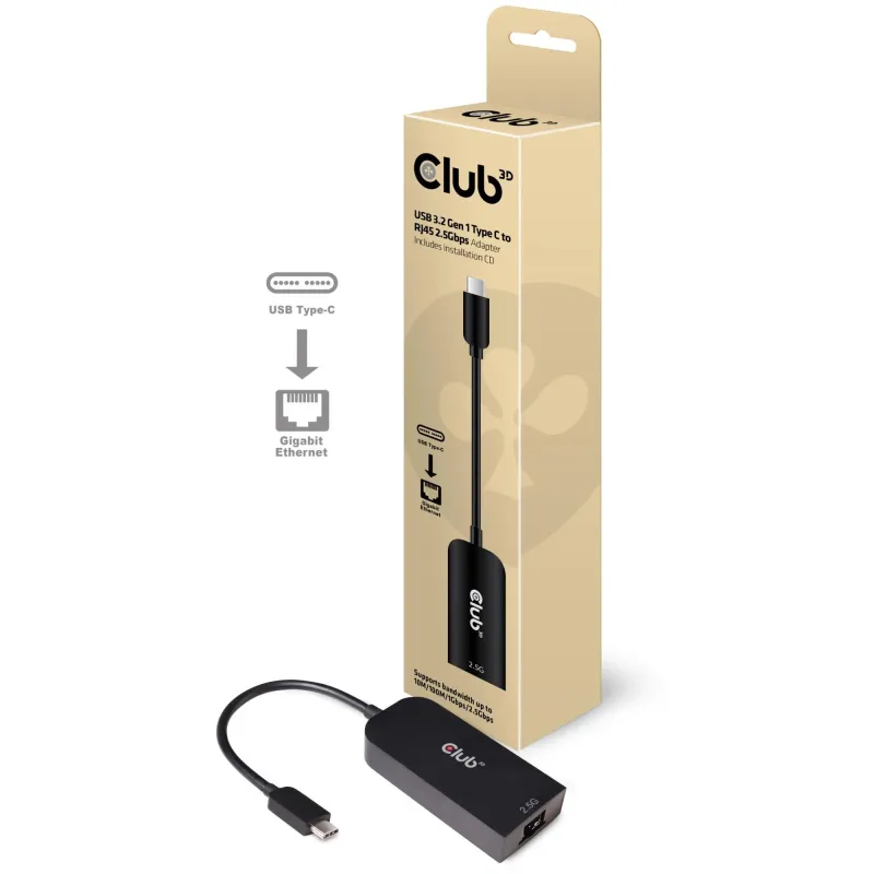 I-o adapter usb3.2 to rj45-m-f cac-1520 club3d