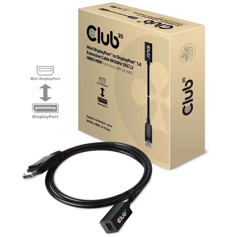 Cable mini dp to dp 1m-m-f cac-1120 club3d