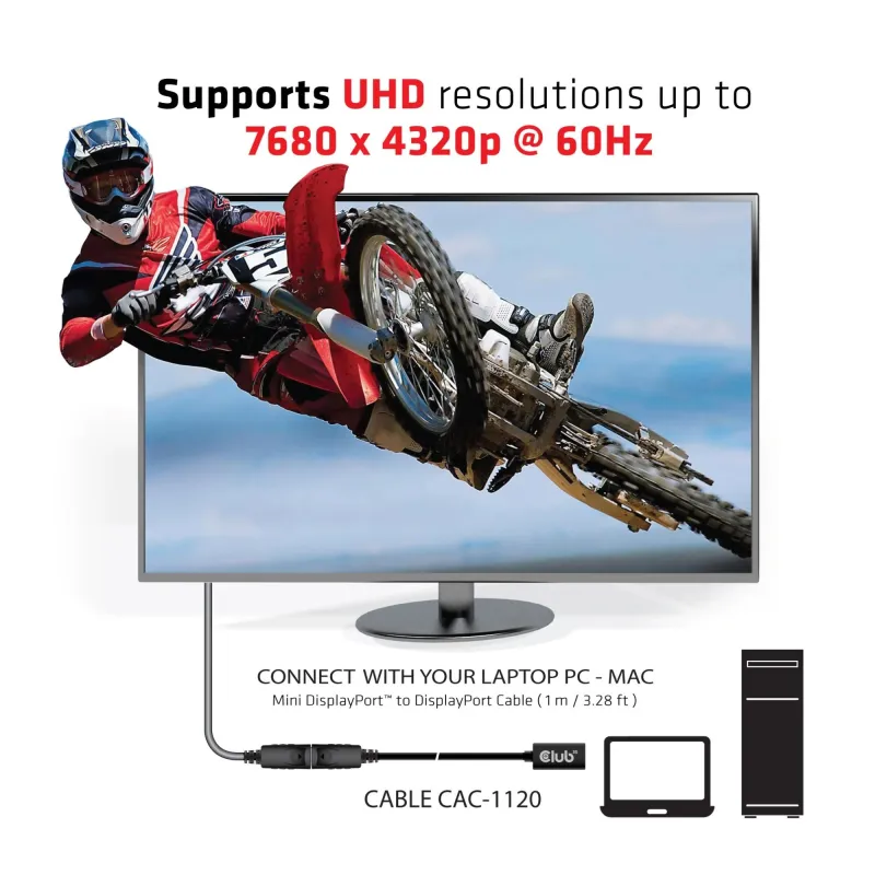 Cable mini dp to dp 1m-m-f cac-1120 club3d