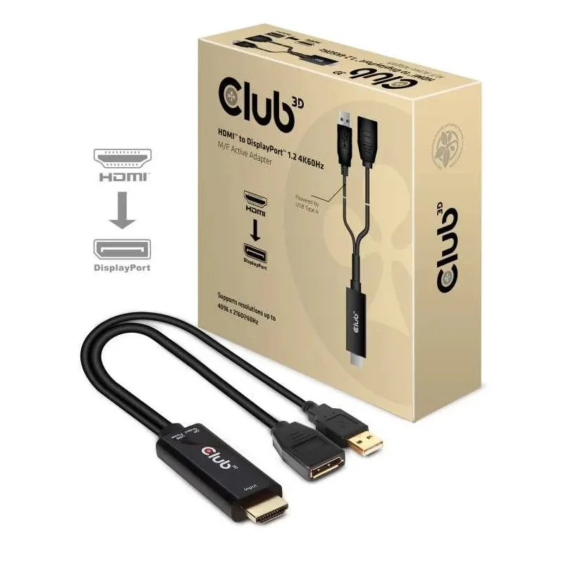 I-o adapter hdmi to dp-active m-f cac-1331 club3d
