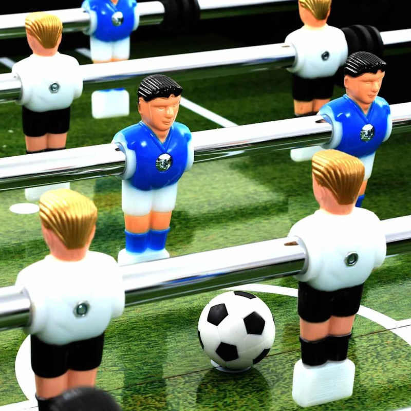 vidaXL galda futbols, 140x74,5x87,5 cm, 60 kg, tērauds, melns