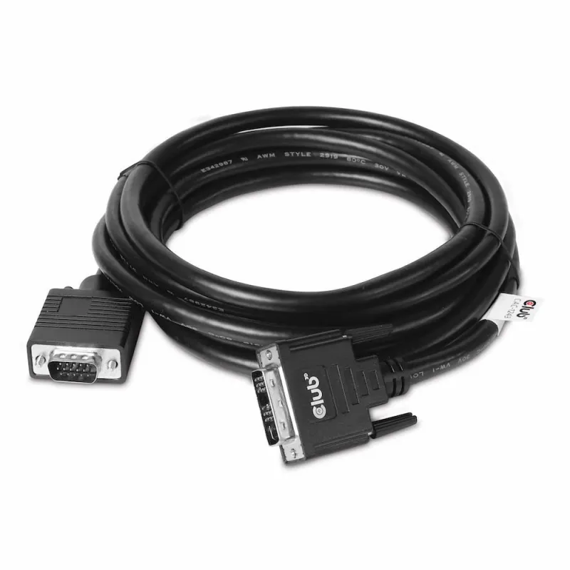 Cable dvi-a to vga 3m-m-m cac-1243 club3d