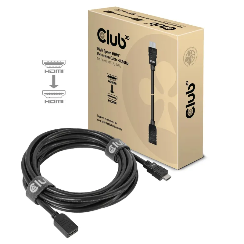 Cable hdmi to hdmi 5m-m-f cac-1325 club3d
