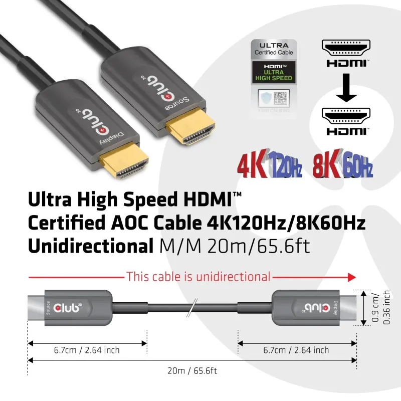 Cable hdmi high speed 20m-m-m cac-1379 club3d