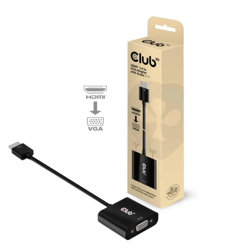 I-o adapter hdmi to vga-audio m-f cac-1302 club3d