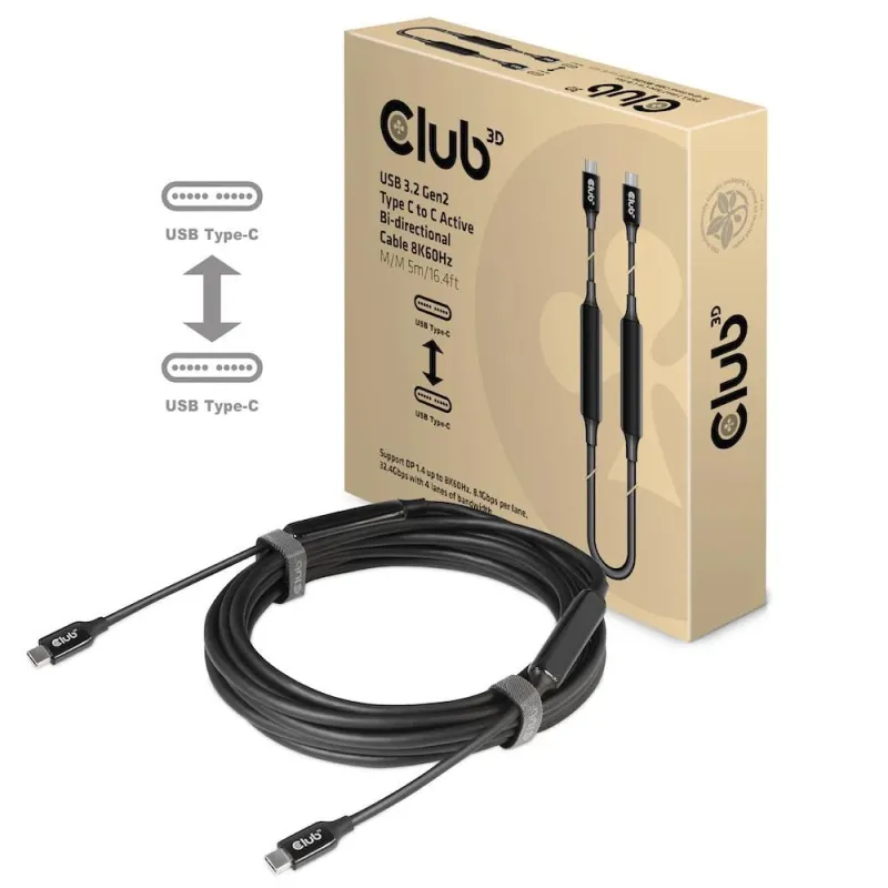 Cable usb-c to usb-c 5m-m-m cac-1535 club3d