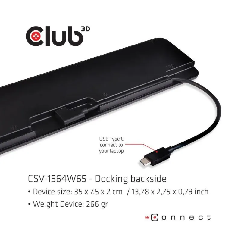 Nb acc docking station-usb-c 65w csv-1564w65 club3d
