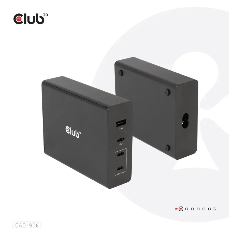 Mobile travel charger usb-c-132w gan cac-1906 club3d