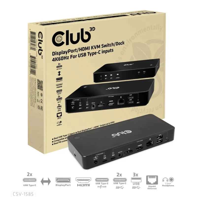 Nb acc docking station-usb-c 120w csv-1585 club3d