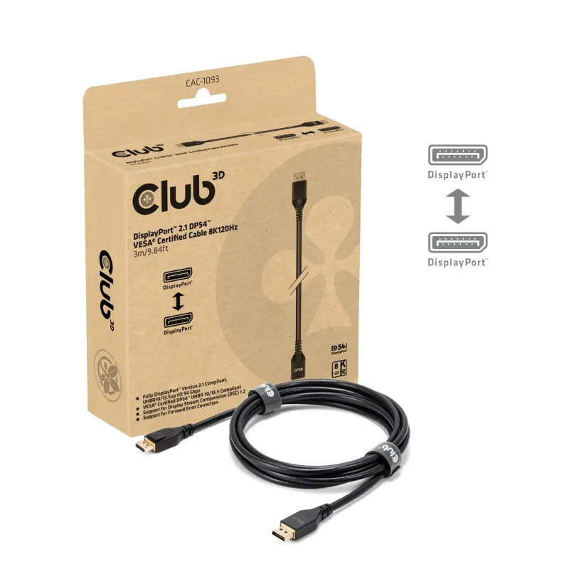 Cable dp to dp 3m-m-m cac-1093 club3d