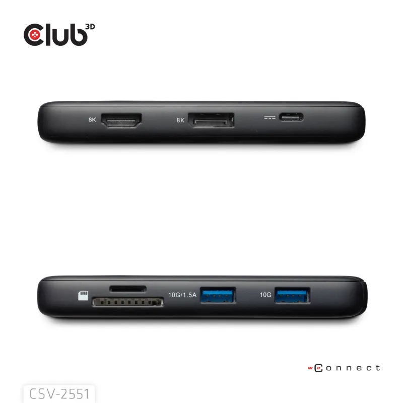 Nb acc docking station 8in1-usb-c 100w csv-2551 club3d