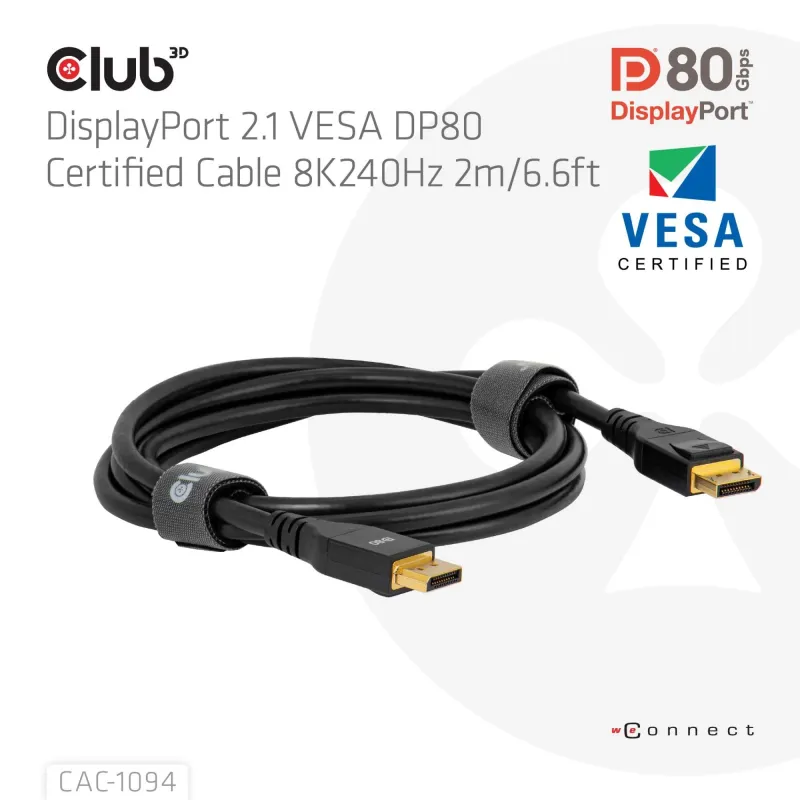 Cable dp to dp 2m-cac-1094 club3d