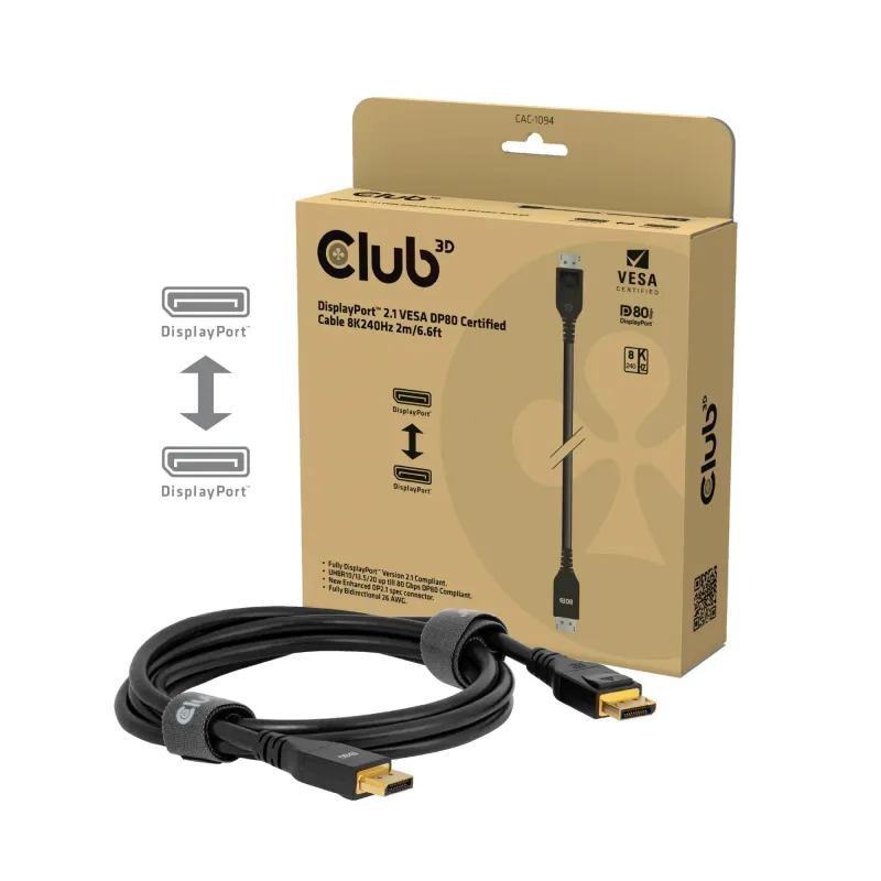 Cable dp to dp 2m-cac-1094 club3d