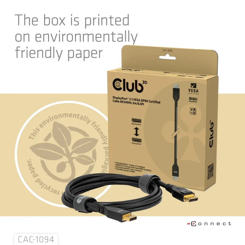 Cable dp to dp 2m-cac-1094 club3d