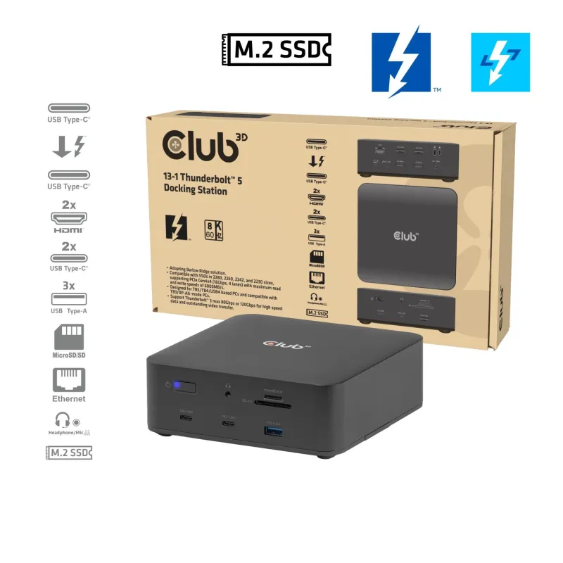 Nb acc docking station 13-in-1-thunderbolt csv-2562 club3d