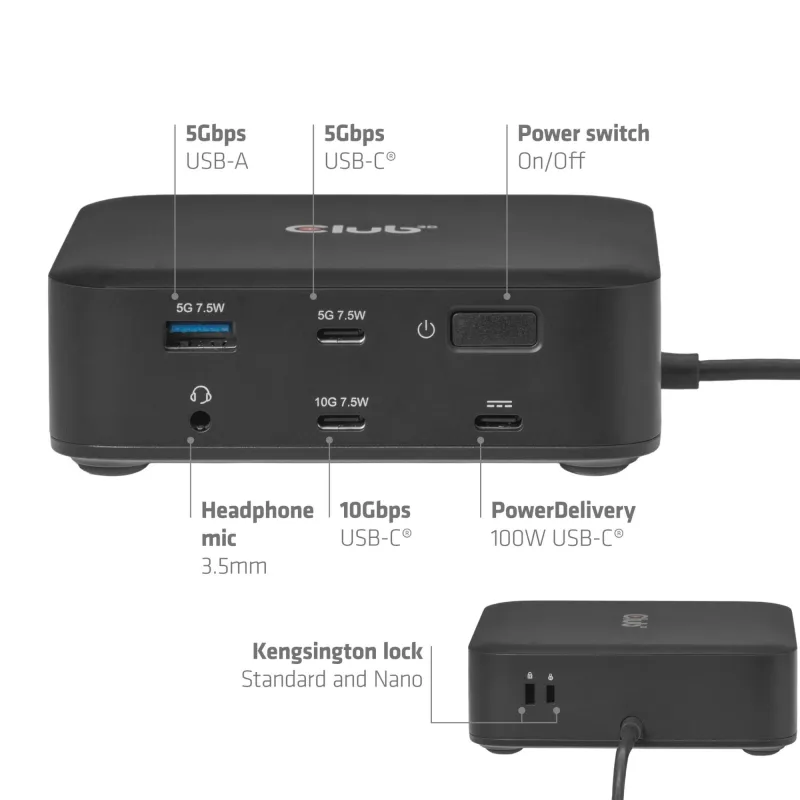 Nb acc docking station 12in1-usb-c 100w csv-2542 club3d
